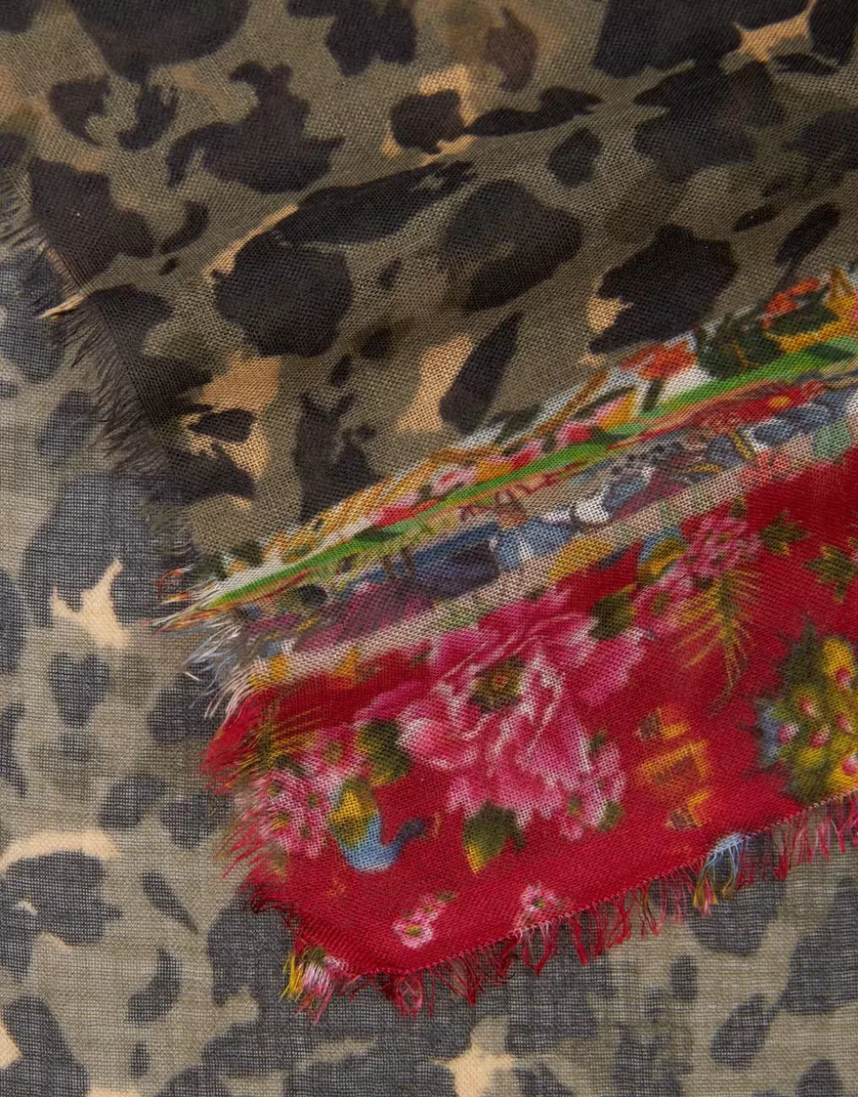 Faliero Sarti Sciarpe>Sciarpa In Misto Seta Con Stampa Animalier - Spaky