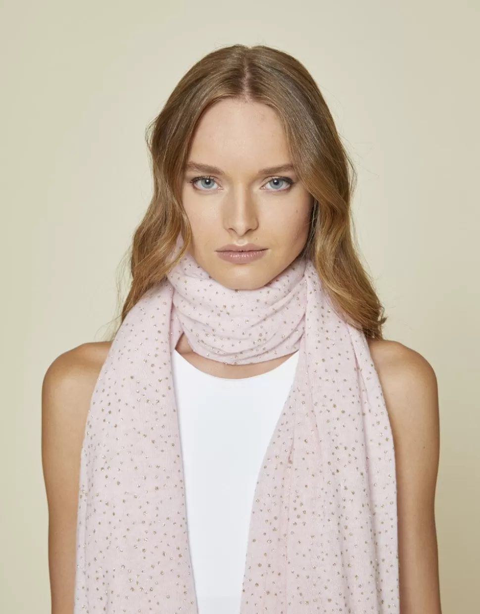 Faliero Sarti Sciarpe>Sciarpa Misto Cashmere Con Pois Brillanti - Glitty