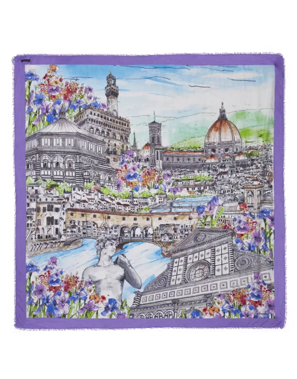 Faliero Sarti Sciarpe>Sciarpa Quadrata Stampata - Meraviglie