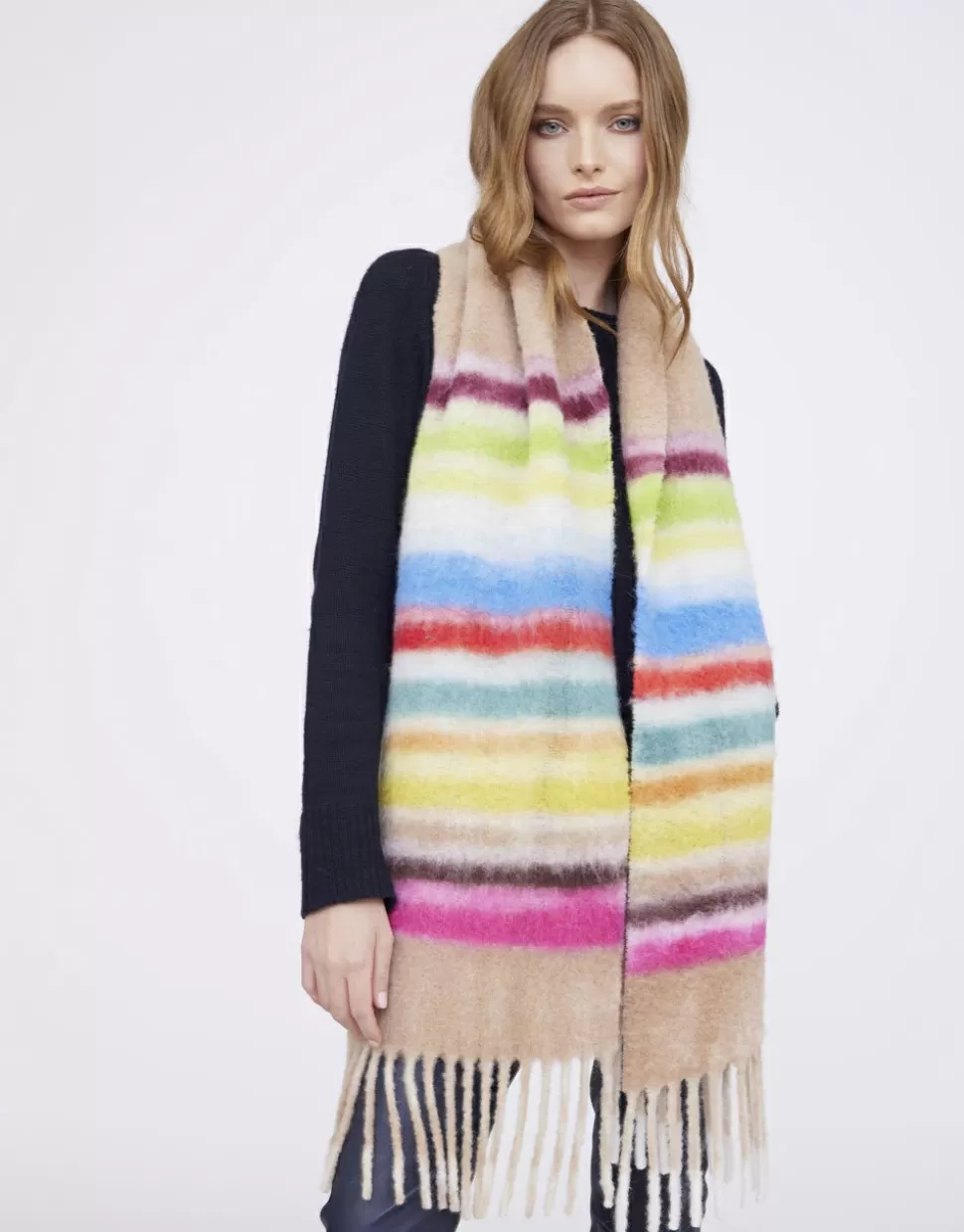Faliero Sarti Sciarpe>Sciarpa Righe In Alpaca - Dylan