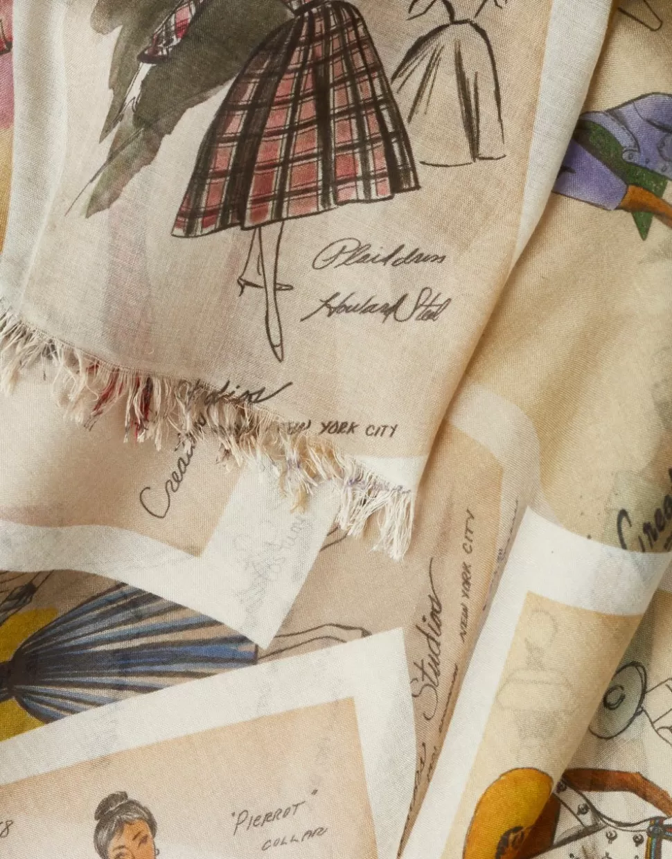 Faliero Sarti Sciarpe>Stola Stampata In Collaborazione Con The New York Public Library - Sketches
