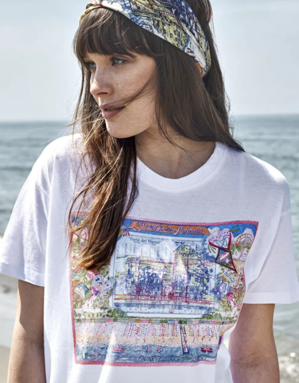 Faliero Sarti Abbigliamento Donna>T-Shirt In Cotone Con Stampa - T-Shirt Forte Dei Marmi